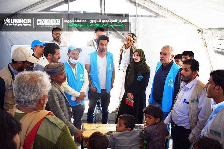 UNHCR Head of Field Office (Sa’da HUB) and SCMCHA Director of Al-Jawf in a Visit to YARD IDPs CC in Al-Marashi district, Al-Jawf Governorate.